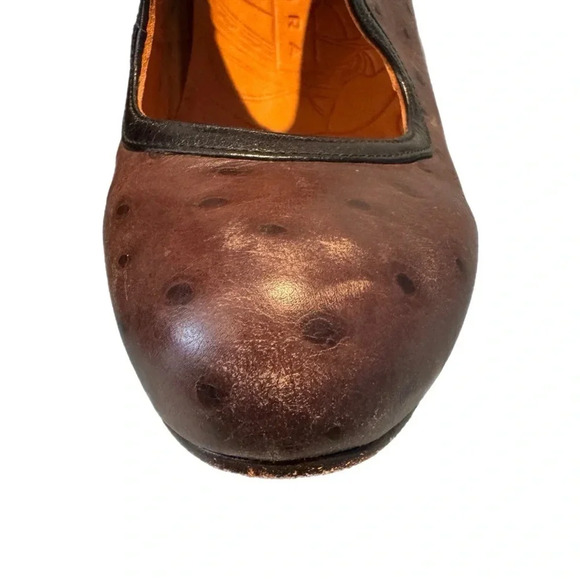 Chie Mihara Ostrich Leather Heels Made In Spain 38 1/2 8.5 Ankle Strap Dust Bag - Picture 8 of 16
